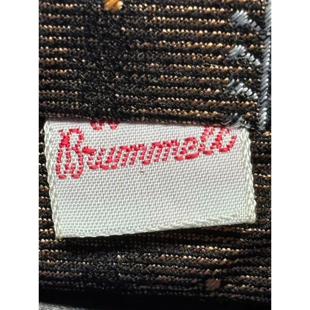 Vintage Brummel Neck Tie Brown Dotted Silk Textured 70s Classic Block & Kuhl Co